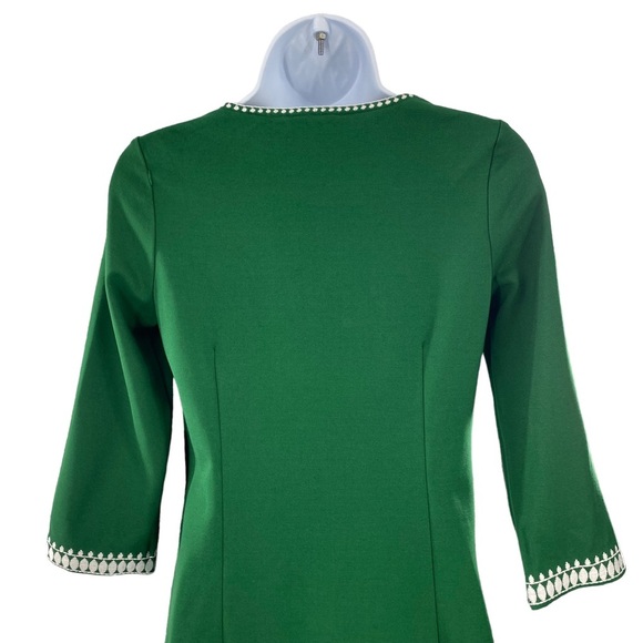 Tuckernuck NEW Miguelina Green Embroidered Shift Mini Dress Size 2XS - Picture 7 of 10